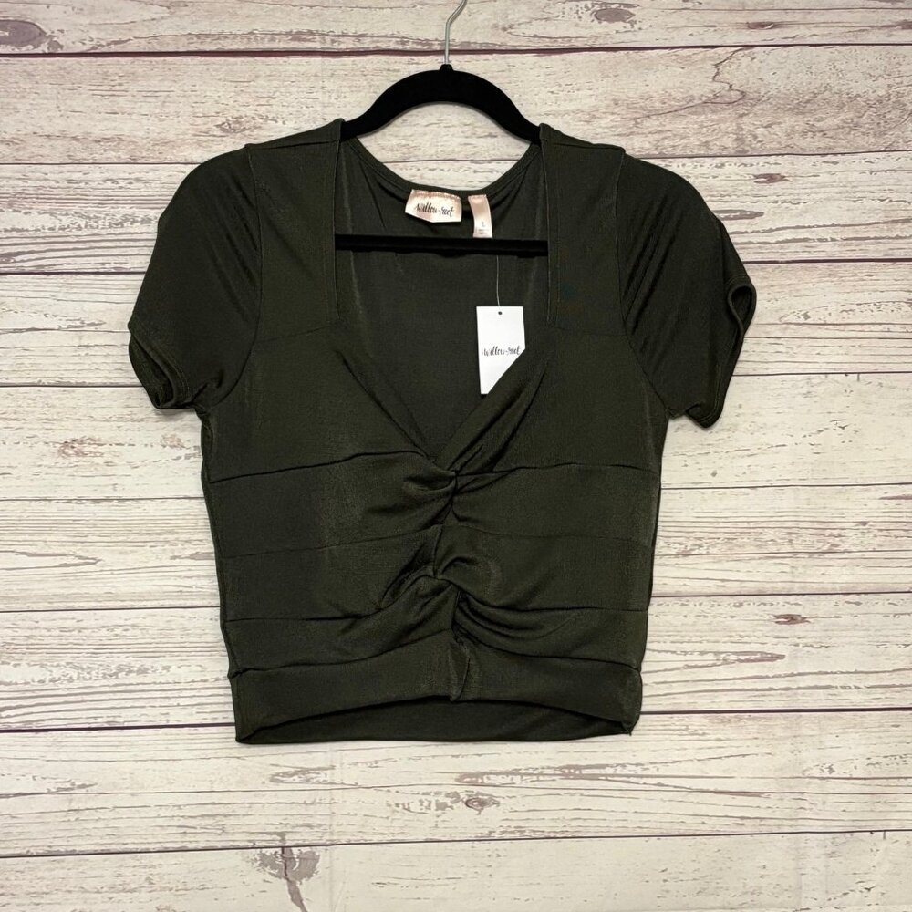 NWT Willow‎ Root Cropped Green Top Large